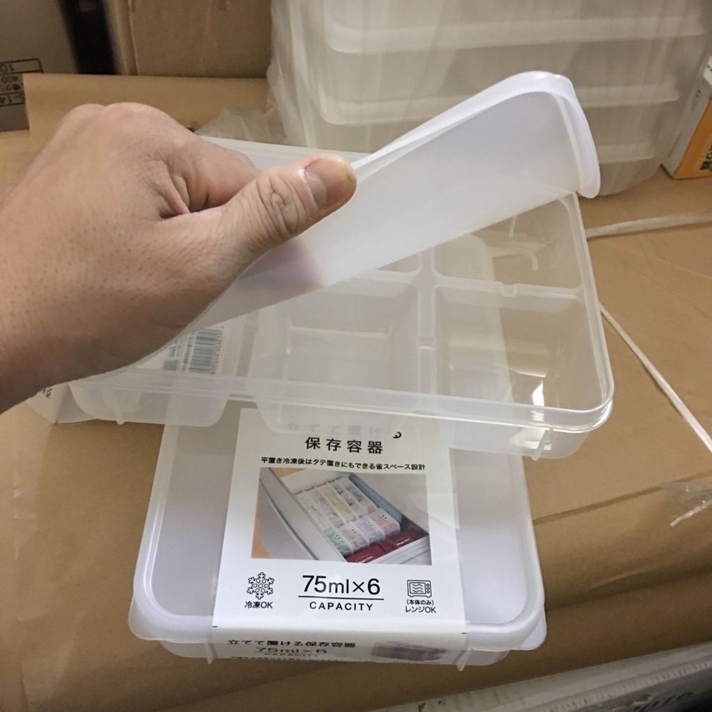 Hộp chia 4 ngăn đựng trữ thực phẩm , đồ dùng ăn dặm 710ml (dùng ngăn mát, ngăn đông, lò vi song)