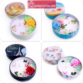 Hoa nến thơm nghệ thuật kèm hoa hồng bất tử - Quà lưu niệm, sinh nhật cho bạn gái, phái nữ