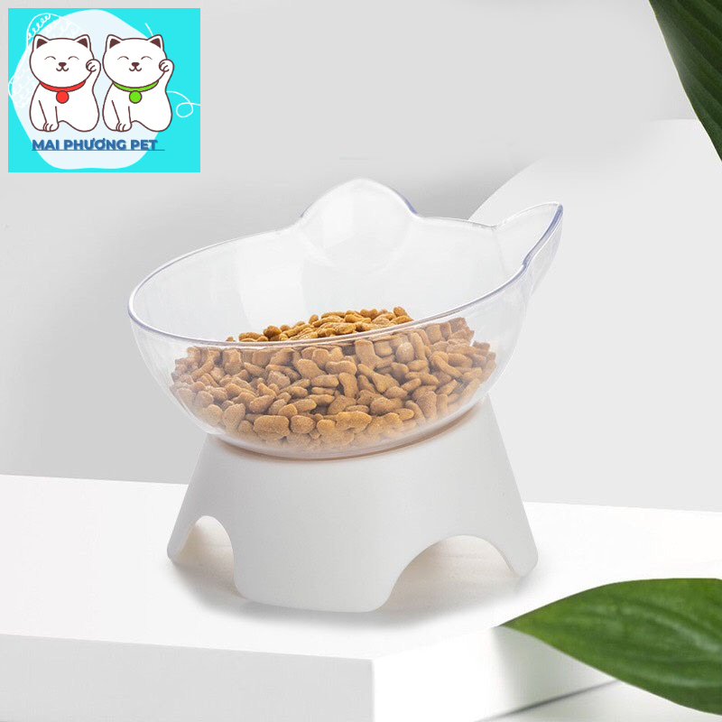Bát ăn đơn cho thú cưng có đế nghiêng chống gù – Chén ăn dễ thương cho chó mèo đơn giản tiện lợi