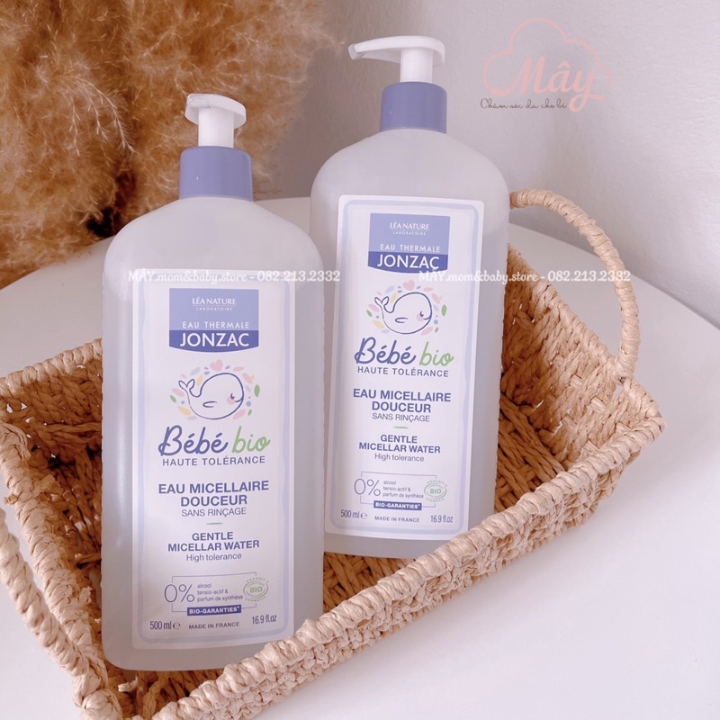 Nước làm sạch da hữu cơ cho bé từ sơ sinh Micellar Léa Nature - Jonzac Bébé Bio - Nội địa Pháp