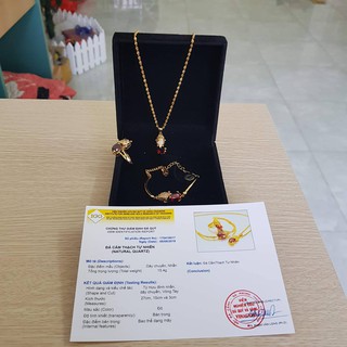 Nhẫn tỳ hưu đính đá cao cấp