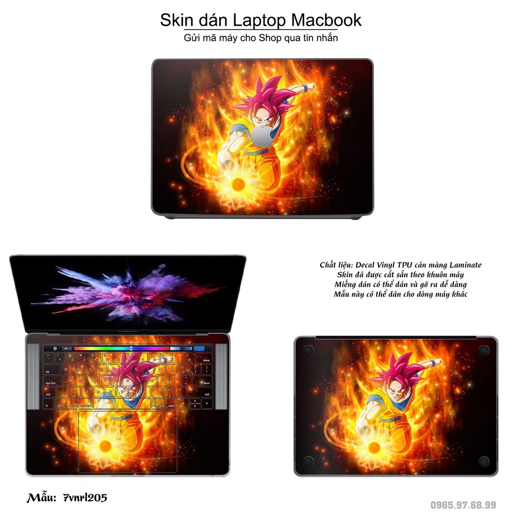 Skin dán Macbook mẫu Dragon Ball (đã cắt sẵn, inbox mã máy cho shop)