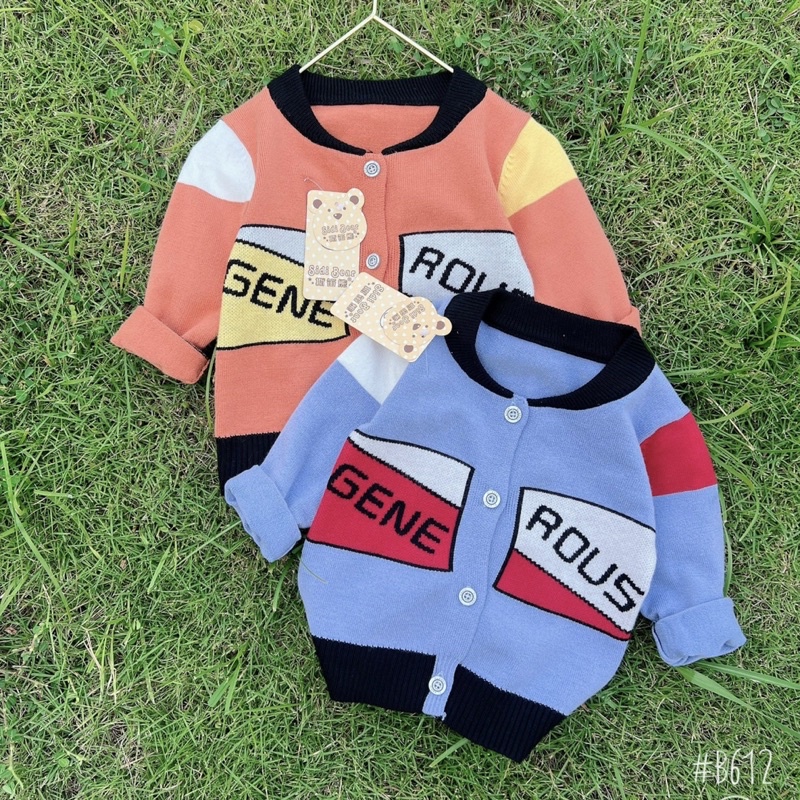 Áo len cardigan Quảng Châu dài tay mềm mịn cho bé trai/gái, chất len siêu mịn không xù không bai nhão