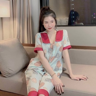 [Ảnh thật] Bộ lửng Pijama chất liệu Mango cao cấp