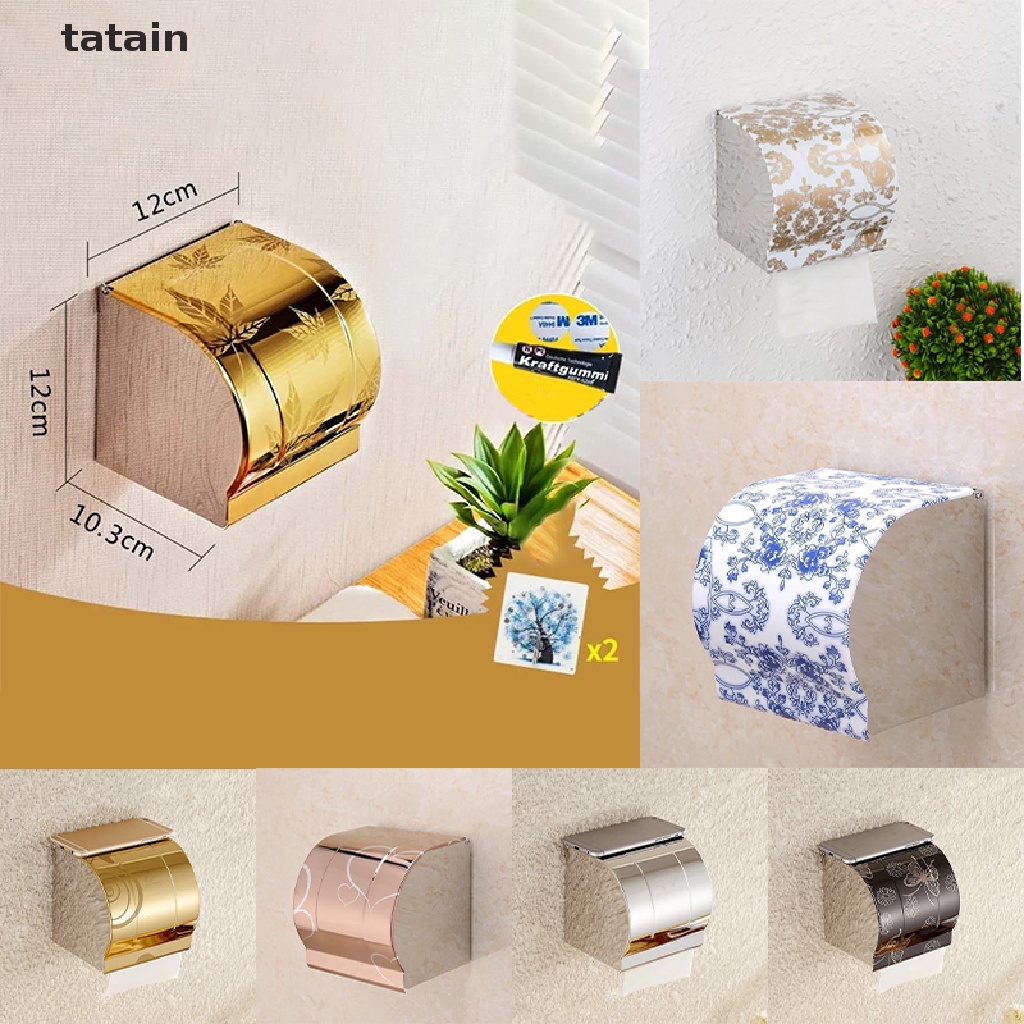 [TAT] Stainless Steel Wall Toilet Paper Roll Holder Self Adhesive Holder Towel Rack CVX