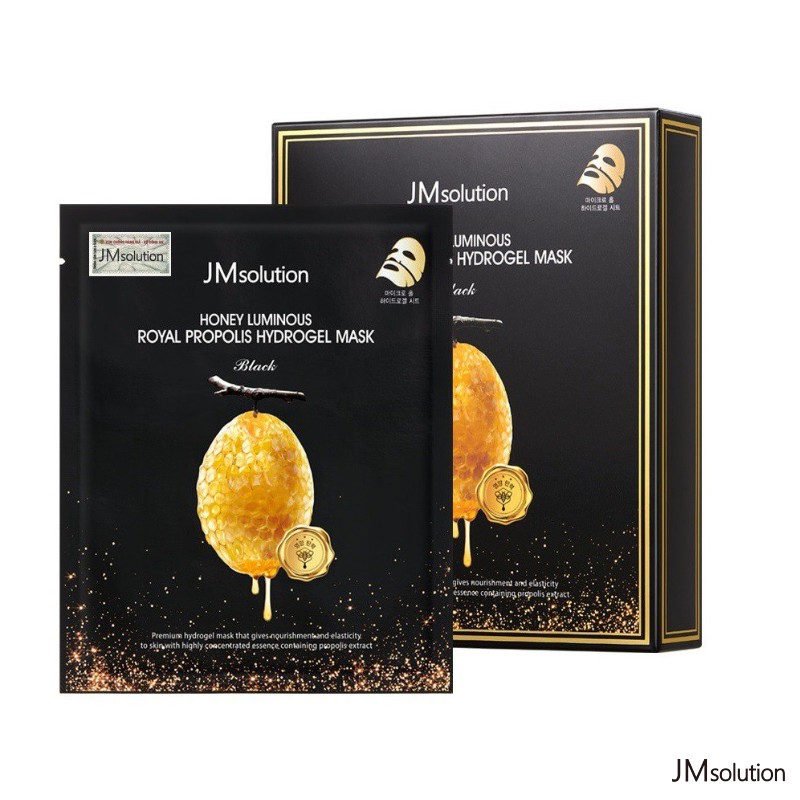 Mặt Nạ Thạch Mật Ong, Chống Lão Hóa Da JMsolution Honey Luminous Royal Propolis Hydrogel Mask Black 30g