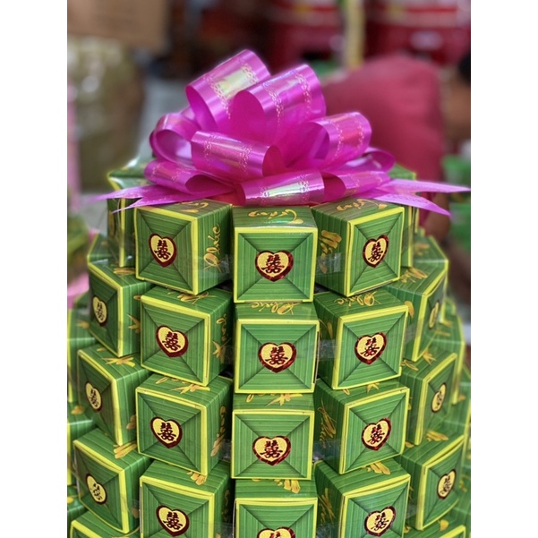 Combo 100c Hộp Phu Thê-Hộp đựng bánh phu thê in chữ