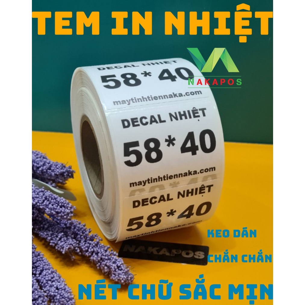 [COMBO 10 CUỘN] Tem nhiệt in mã vạch 58x40 mm cân điện tử siêu thị 5.8x4 cm trà sữa, in nhãn, in giá rau củ thịt
