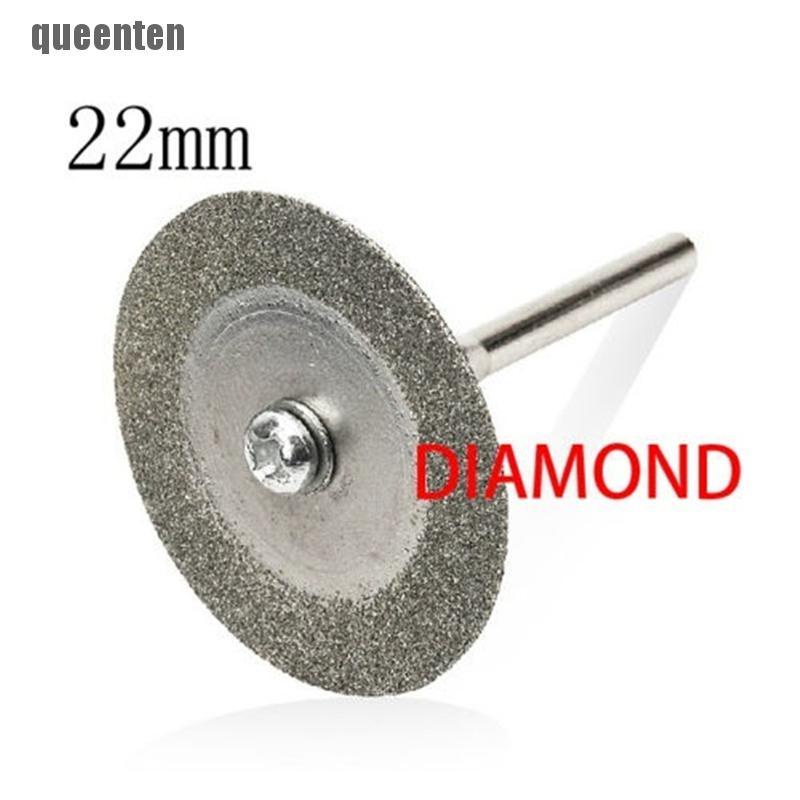 Set 5 mũi khoan cắt kim cương 22mm + 1 trục gắn Dremel