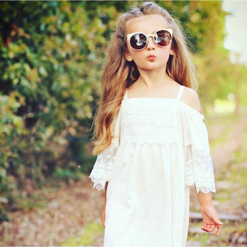 ღ♛ღLace Girl Princess Dress Kid Baby Party Wedding Pageant Formal Dresses Clothes
