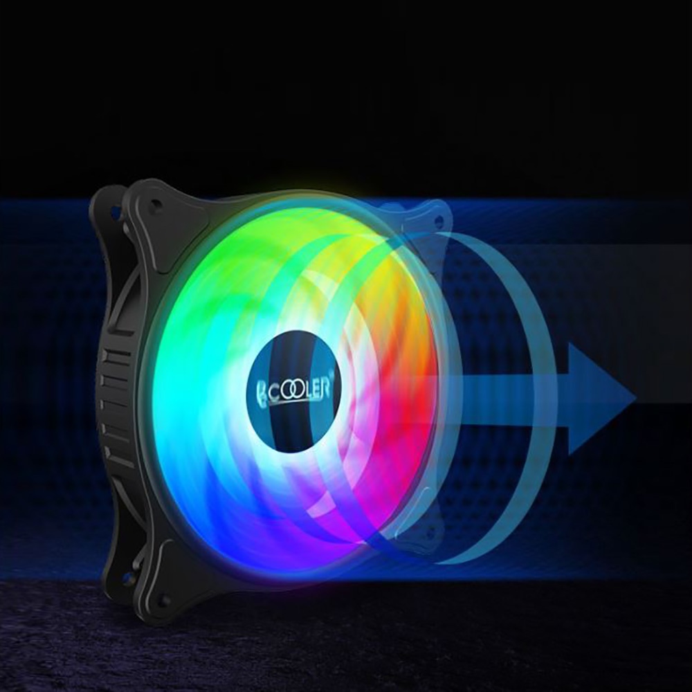 Quạt tản nhiệt PC Cooler S RGB Fan case 12cm Fan Led máy tính 3 Pin và chân Molex