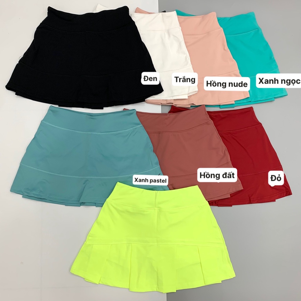 Váy Tennis Thể Thao 2 Lớp NK Chất Thun Lạnh Co Giãn Tốt Chơi Tennis, Golf