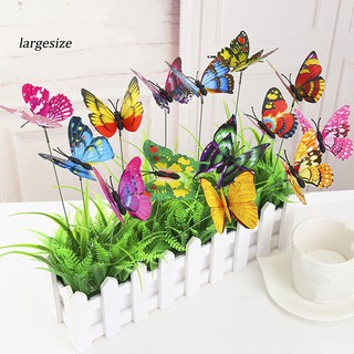 Bộ 10/20/50 que gắn con bướm nhân tạo cho trang trí vườn hoa DIY