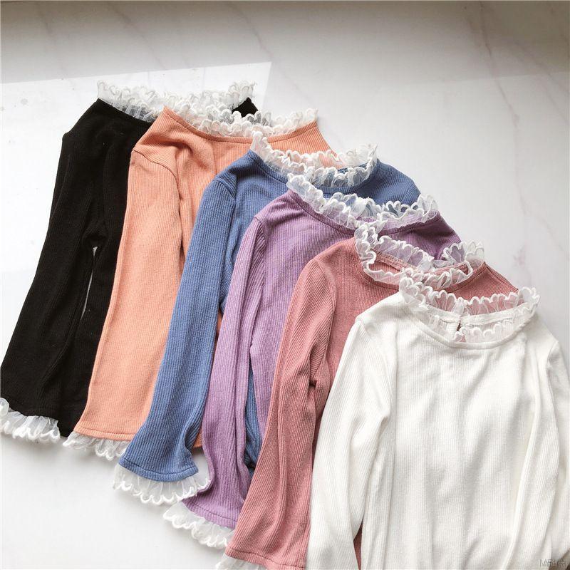 Áo Cổ Búp Bê Tay Dài Xinh Xắn Cho Bé Gái