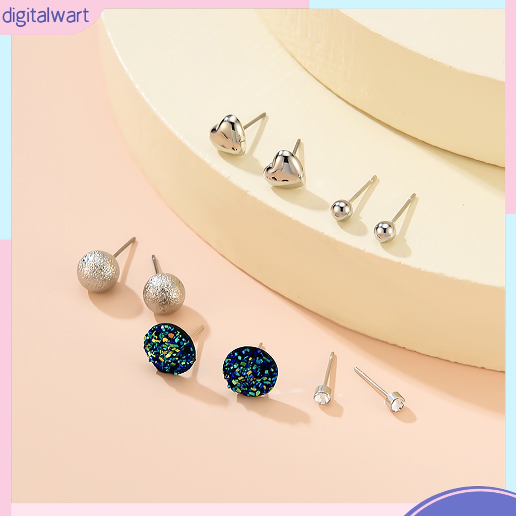 Set 20 Đôi Khuyên Tai Tròn / Trái Tim Đính Đá Thời Trang Cho Nữ