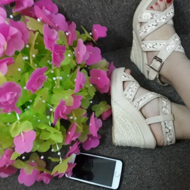 Sandal cao có 2 màu Trắng+ Xanh