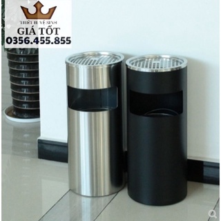 Thùng rác inox g.ạt.tàn tròn cao cấp hàng loại 1