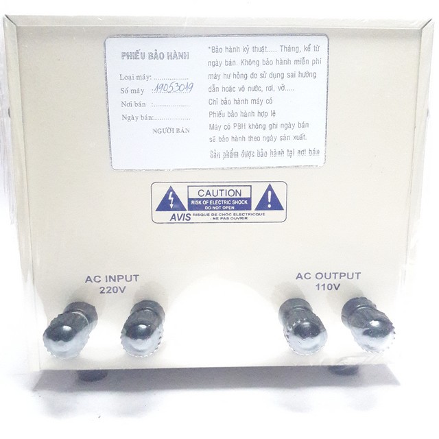 Biến áp chuyển điện 220V sang 110V 2.0KVA Jensin - Điện Việt