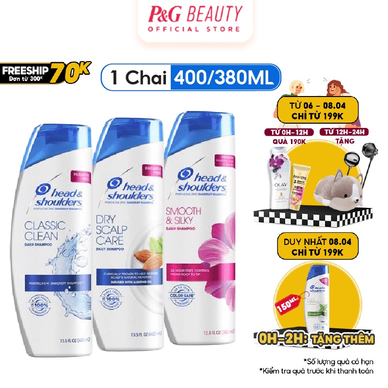 Dầu Gội Head&amp;Shoulders Mỹ nhiều mùi hương 380/400ml