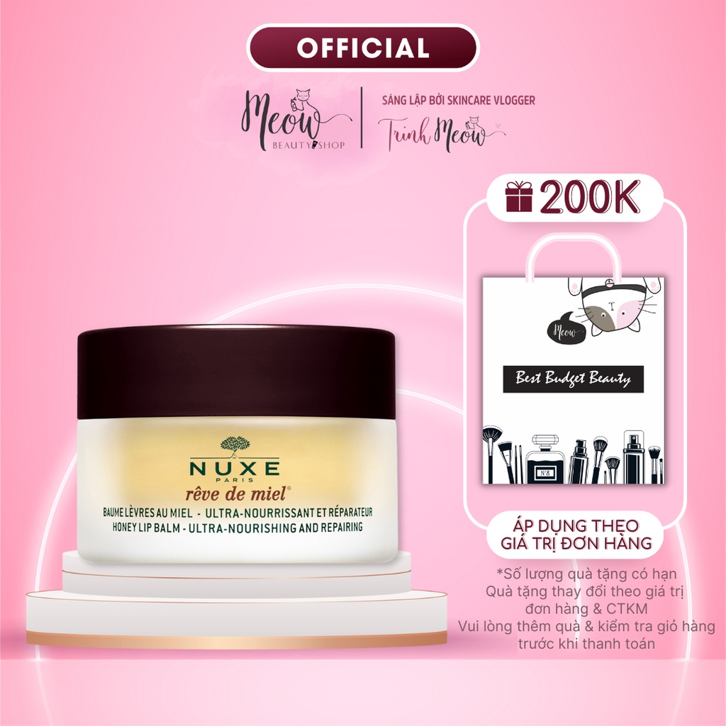 Sáp dưỡng môi dạng hũ Nuxe Reve De Miel Honey Ultra-Nourishing And Repairing 15g