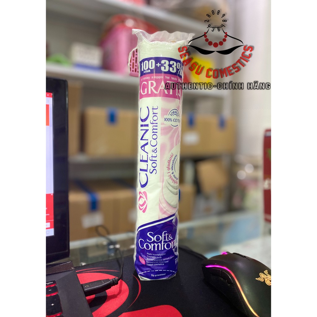 Bông Tẩy trang Cleanic Soft And Comfort Cotton Pads 133mieng pháp | BigBuy360 - bigbuy360.vn