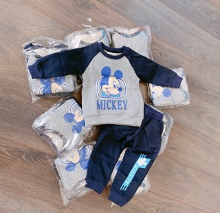 SET BỘ MICKEY PHỐI QUẦN XANH THAN