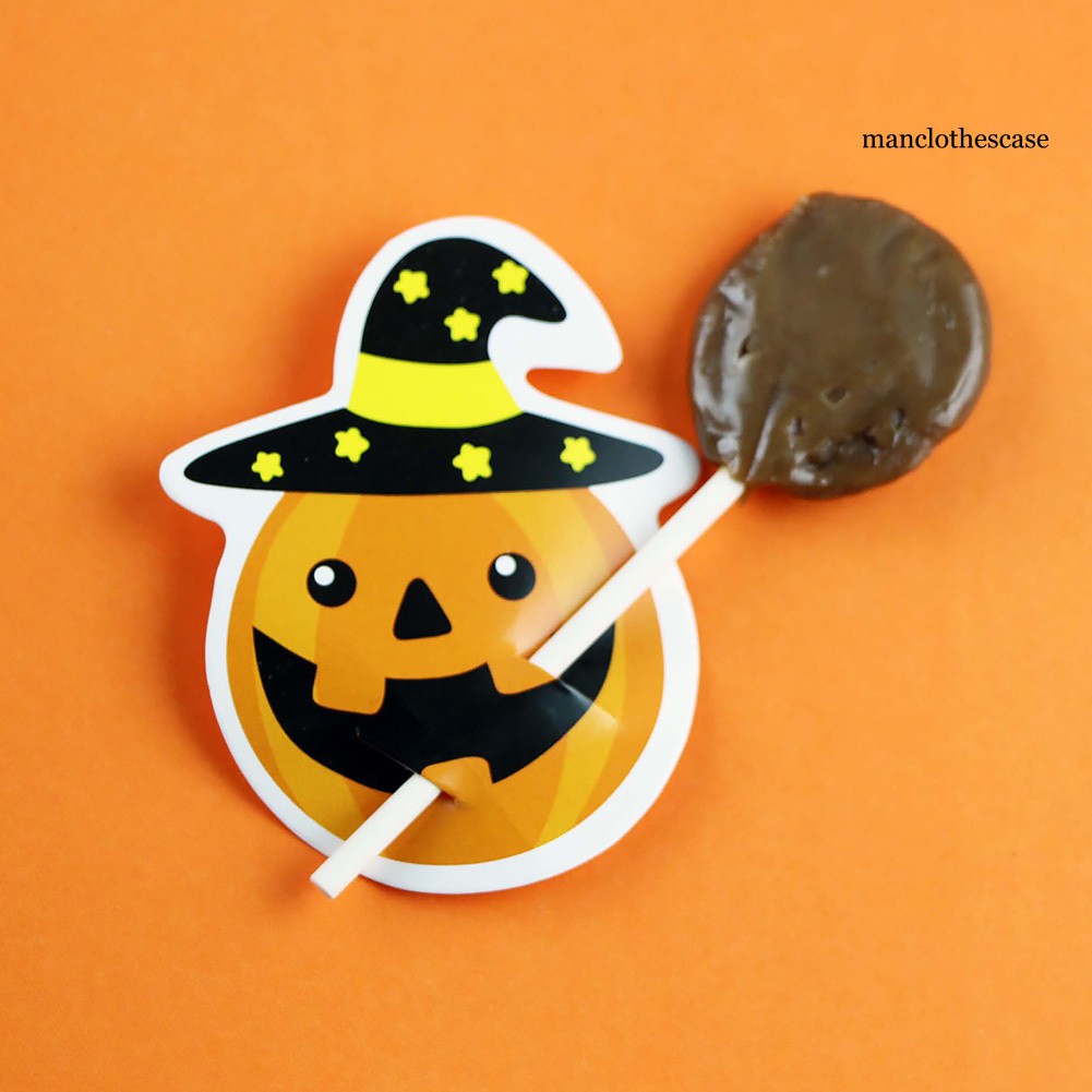 Bộ 50 Giá Đỡ Kẹo Mút Bằng Giấy In Họa Tiết Halloween Độc Đáo Trang Trí Nhà Cửa