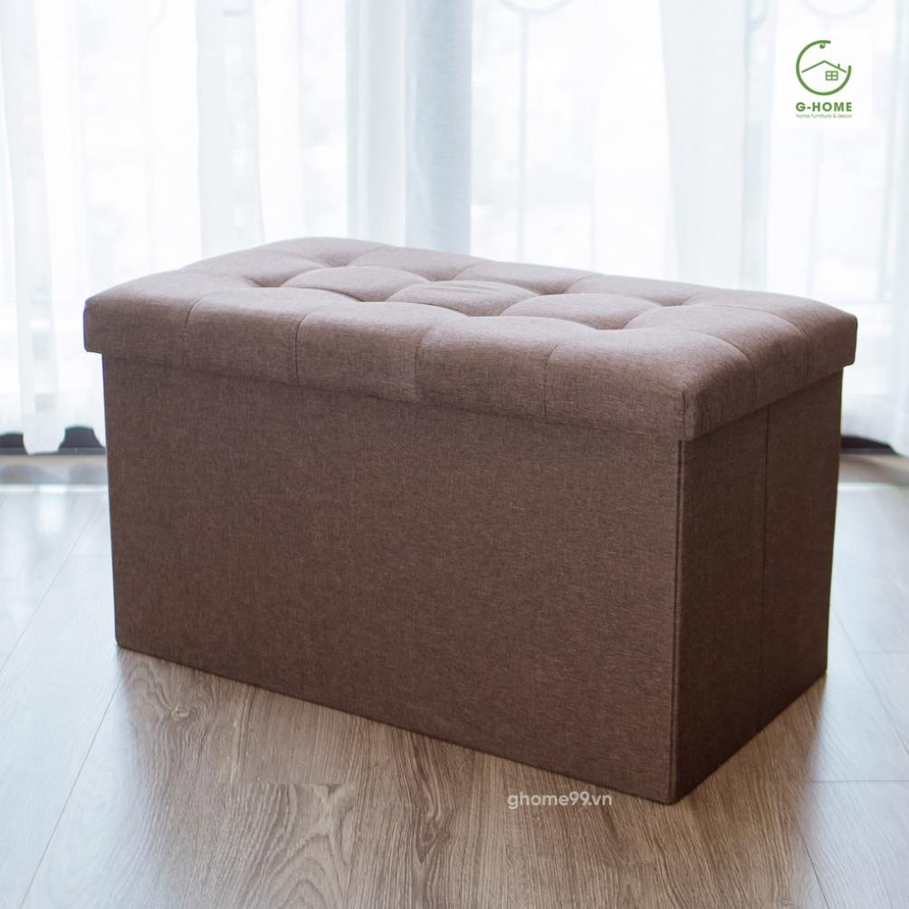 Ghế Sofa Gấp Gọn Size L Hộp Đựng Đồ Khung Gỗ Bọc Vải Cao Cấp Hàng Xuất Khẩu