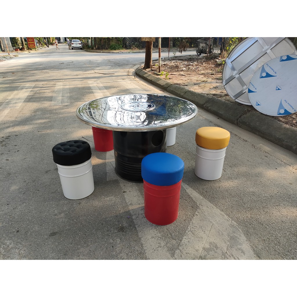 Bộ Bàn Ghế Chân Thùng Phuy Giá Tốt( miễn phí giao hàng nội thành Hà Nội) | BigBuy360 - bigbuy360.vn