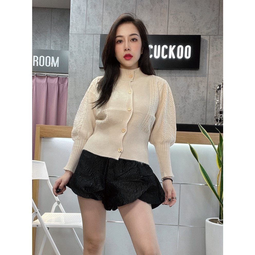Áo Cadigan Nữ Phong Cách Tiểu Thư Tay Bồng - Mã Số: Car11107