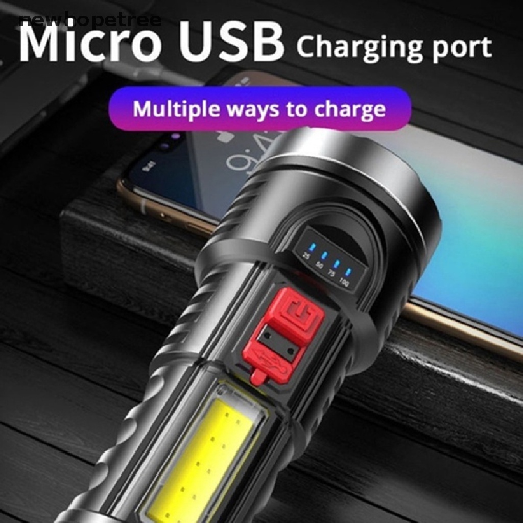 Đèn Pin LED Siêu Sáng Sạc USB Tiện Dụng Mang Theo Du Lịch Leo Núi