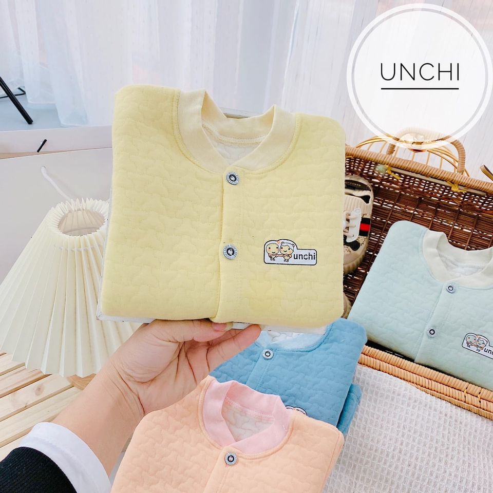 Đồ bộ dài tay xốp loại đẹp UNCHI nền màu cúc giữa cực đẹp bé trai bé gái thu đông Namkidshop (QATE401)