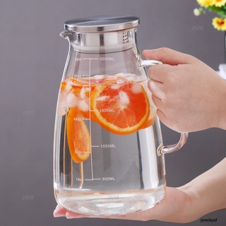 Bình Đựng Nước Lạnh Thủy Tinh Có Thang Đo Phong Cách Bắc Âu 2000ml