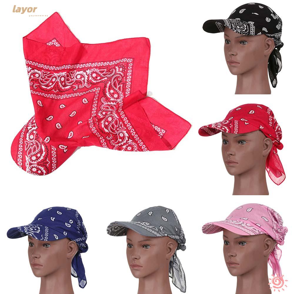 [LAY] Adjustable Headscarf Cotton Scarf Cap Visor Hat Women Men Fashion Printed Soft Sunshade Hats/Multicolor