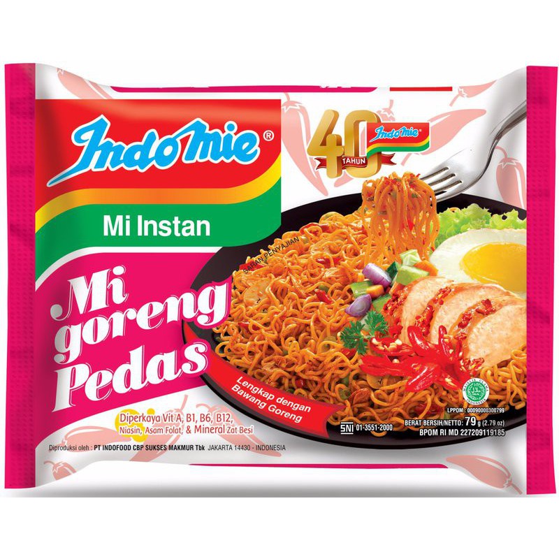 Mì xào kho vị Cay Nồng/ 40 gói/ Mì xào khô Indomie/ nhập khẩu Indonesia