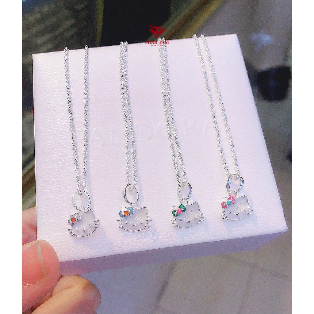 Dây chuyền bạc mặt Mèo Kitty bạc ta cho bé Minh Tâm Jewelry