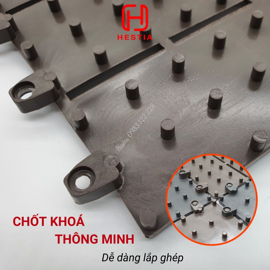 Vỉ Nhựa Lót Sàn Giả Gỗ T- Basic- Chuyên dụng cho Ban Công, Nhà Tắm, Bể Bơi, Sân Vườn, Chống Nước.