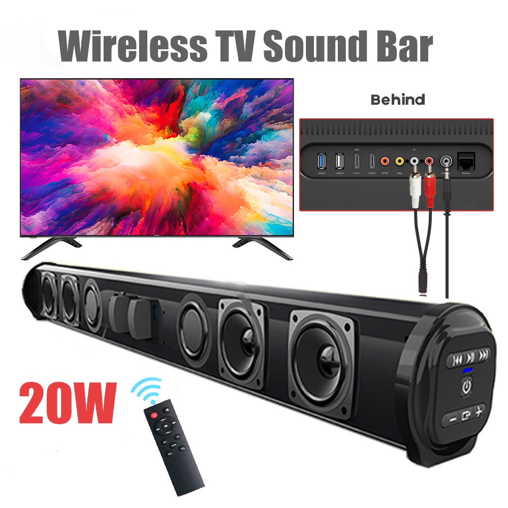Rạp hát tại nhà mạnh mẽ TV Thanh âm thanh Loa không dây Bluetooth vòm Soundbar phụ cho PC Loa ngoài trời
