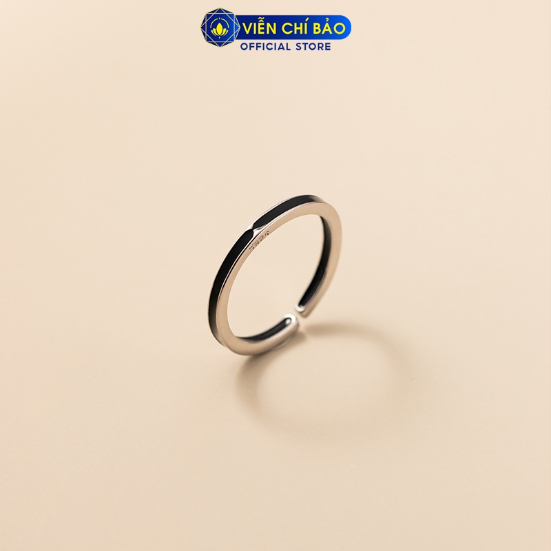 Nhẫn bạc nữ đá đen đơn giản chất liệu bạc 925 thời trang phụ kiện trang sức nữ thương hiệu Viễn Chí Bảo N000712