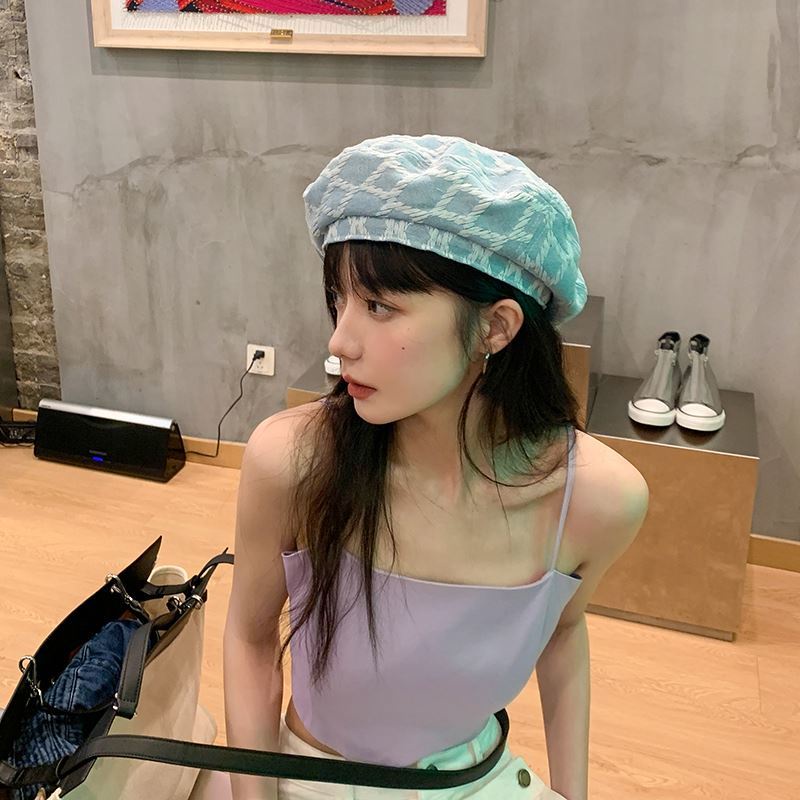 Mũ Beret Denim Phong Cách Phương Tây / Hàn Quốc Thiết Kế Đơn Giản Thời Trang Đường Phố Mùa Xuân Hè Niche