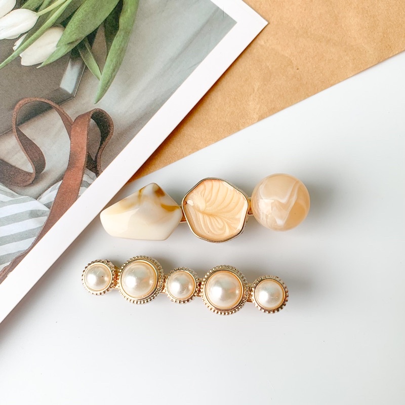 Set kẹp vân đá Hàn Quốc phụ kiện tóc thời trang Veronica