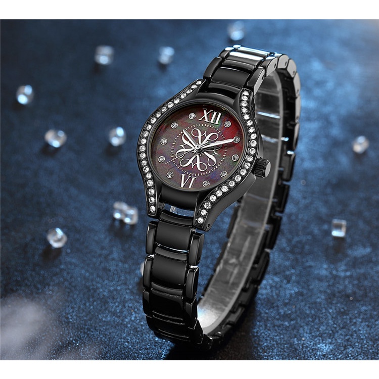 Đồng hồ thạch anh nữ CRRJU 2126 S thời trang thông thường bằng thép không gỉ chống thấm nước