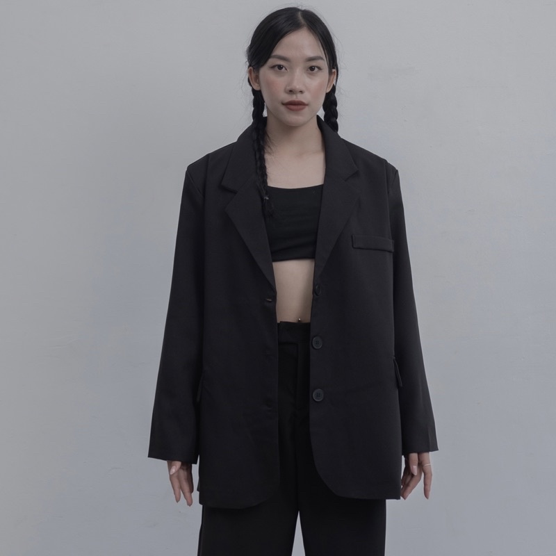 Áo khoác blazer đệm vai oversize form đứng Pretty Cruel BLAZER