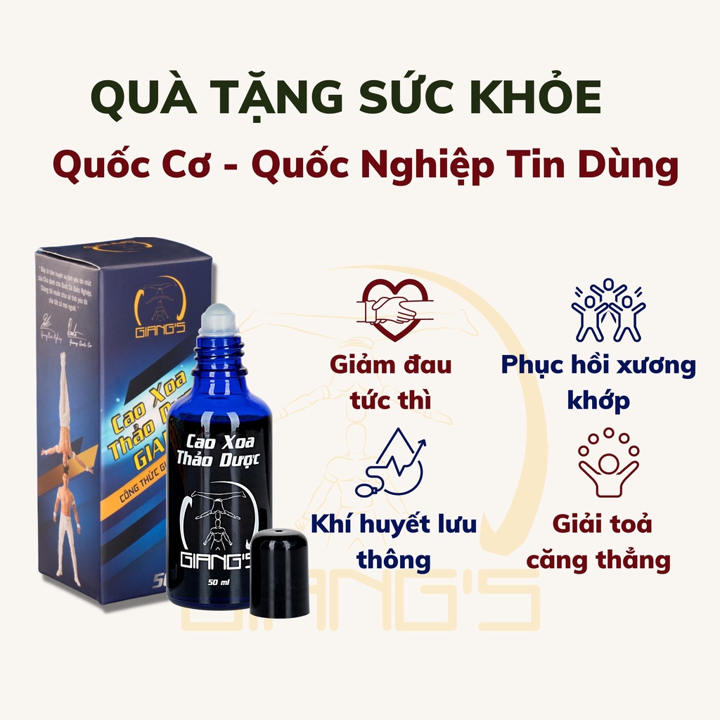 Cao xoa bóp thảo dược giảm đau Cổ-Vai-Gáy, Dầu xoa bóp gia truyền Quốc Cơ-Quốc Nghiệp 50ml