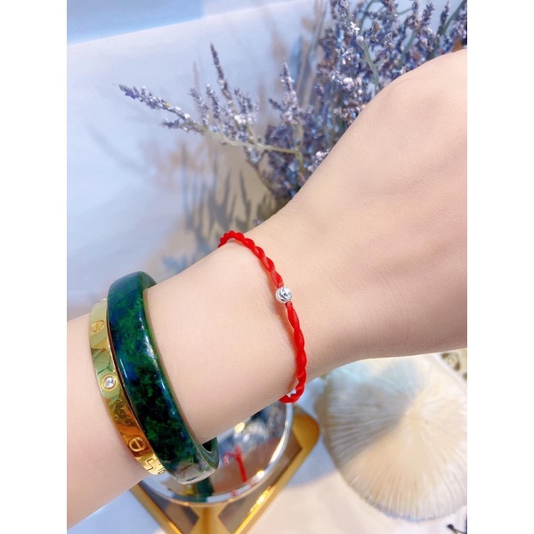 Vòng bạc chỉ đỏ may mắn bi bạc nguyên chất - [HÀNG CÓ SẴN] - Tuna Shop Trang sức Bạc