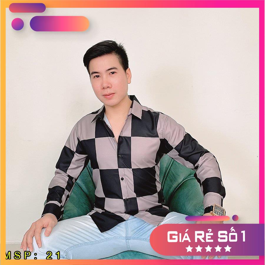 Áo sơ mi nam nữ họa tiết caro nâu đen TSM mã  021