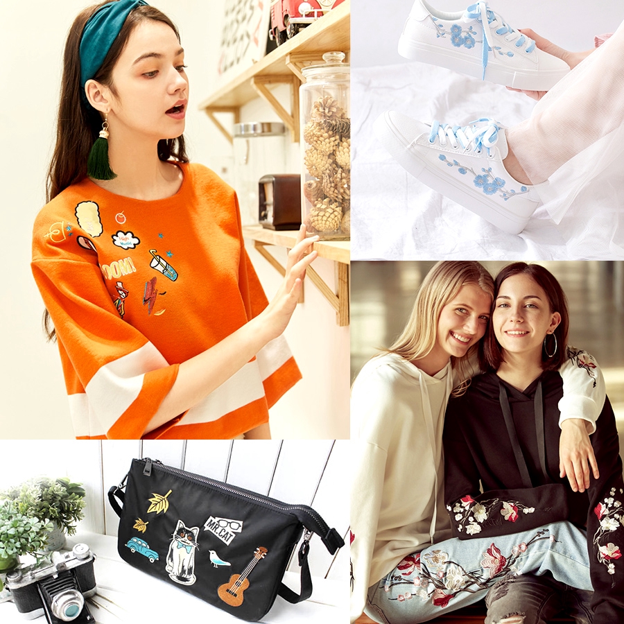 1 Cặp Miếng Dán Ủi Quần Áo Hình Hoa Mận