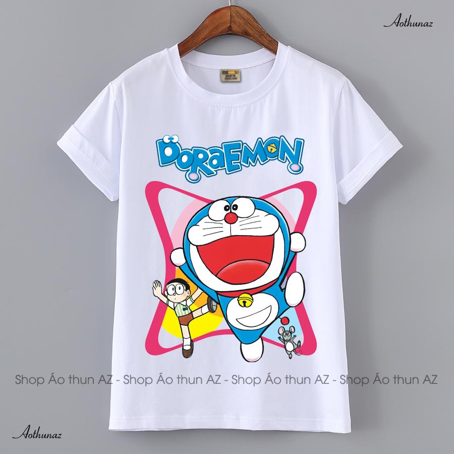 Áo thun in hình Doraemon ( có size trẻ em ) - Cotton Thái Doremon M2425