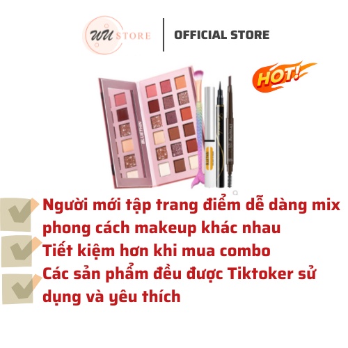 Bộ trang điểm mắt 4 món nội địa Trung dành cho người mới bắt đầu trang điểm tự nhiên hàng ngày Wustore