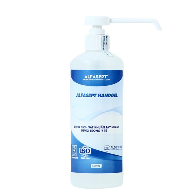 (Sẵn) Nước rửa tay khô dạng gel 500ml - Dung dịch rửa tay sát khuẩn nhanh Alfasept Handgel 500ml